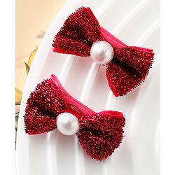 Babyhug Kids Free Size Bow & Butterfly Clips - Golden