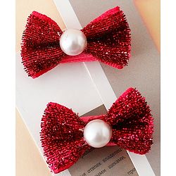 Babyhug Kids Free Size Bow & Butterfly Clips - Golden