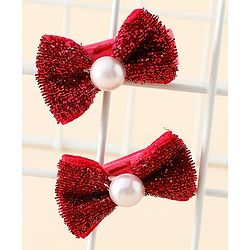 Babyhug Kids Free Size Bow & Butterfly Clips - Golden