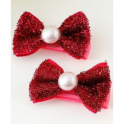 Babyhug Kids Free Size Bow & Butterfly Clips - Golden