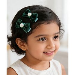 Babyhug Kids Free Size Bow & Butterfly Clips - Golden