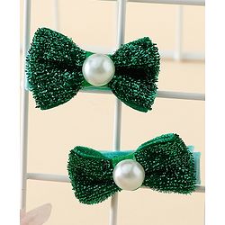 Babyhug Kids Free Size Bow & Butterfly Clips - Golden