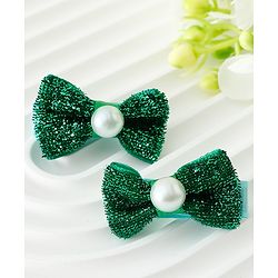 Babyhug Kids Free Size Bow & Butterfly Clips - Golden