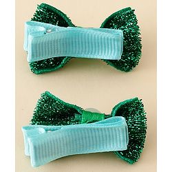 Babyhug Kids Free Size Bow & Butterfly Clips - Golden