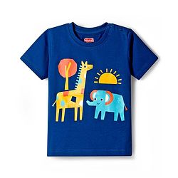 Babyhug Cotton Knit Half Sleeves T-Shirts with Stripes & Animal Graphics Pack of 3 - Multi Color
