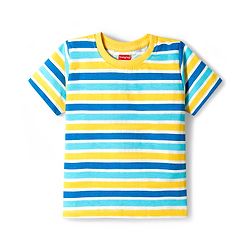 Babyhug Cotton Knit Half Sleeves T-Shirts with Stripes & Animal Graphics Pack of 3 - Multi Color
