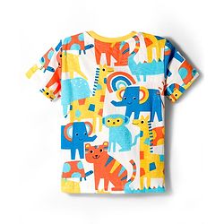 Babyhug Cotton Knit Half Sleeves T-Shirts with Stripes & Animal Graphics Pack of 3 - Multi Color
