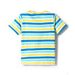 Babyhug Cotton Knit Half Sleeves T-Shirts with Stripes & Animal Graphics Pack of 3 - Multi Color