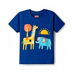 Babyhug Cotton Knit Half Sleeves T-Shirts with Stripes & Animal Graphics Pack of 3 - Multi Color