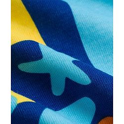 Babyhug Cotton Knit Full Sleeves T-Shirt & Lounge Pant Co-ords Night Suit With Tropical Theme Print - Navy Blue