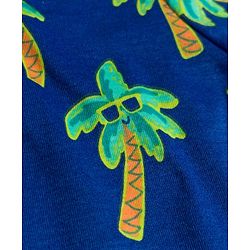 Babyhug Cotton Knit Half Sleeves T-Shirt with Tree Print - Navy Blue