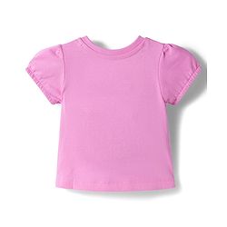 Babyhug Disney Single Jersey Knit Half Sleeves T-Shirt With Rapunzel Graphics - Pink