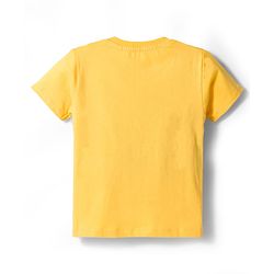 Babyhug Cotton Knit Half Sleeves T-Shirts with Stripes & Croc in Car Graphics Pack of 3 - Yellow Light Blue & White