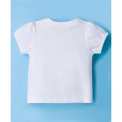 Babyhug Disney Single Jersey Knit Half Sleeves T-Shirt With Snow White Graphics - White