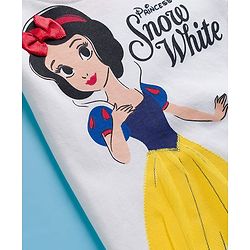 Babyhug Disney Single Jersey Knit Half Sleeves T-Shirt With Snow White Graphics - White