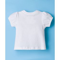 Babyhug Disney Single Jersey Knit Half Sleeves T-Shirt With Snow White Graphics - White