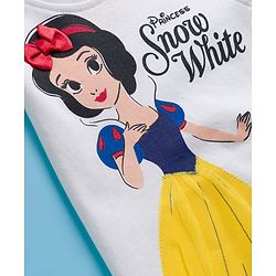 Babyhug Disney Single Jersey Knit Half Sleeves T-Shirt With Snow White Graphics - White