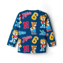 Babyhug Cotton Knit Full Sleeves T-Shirt & Lounge Pant Co-ords Night Suit With Bear Print - Navy Blue