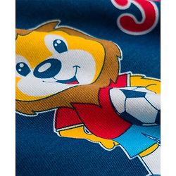 Babyhug Cotton Knit Full Sleeves T-Shirt & Lounge Pant Co-ords Night Suit With Bear Print - Navy Blue