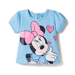 Babyhug Disney Single Jersey Knit Half Sleeves T-Shirts With Minnie Mouse Graphics Pack of 3 - Pink Blue & White