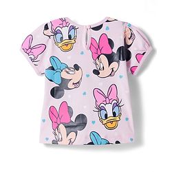 Babyhug Disney Single Jersey Knit Half Sleeves T-Shirts With Minnie Mouse Graphics Pack of 3 - Pink Blue & White