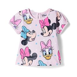 Babyhug Disney Single Jersey Knit Half Sleeves T-Shirts With Minnie Mouse Graphics Pack of 3 - Pink Blue & White