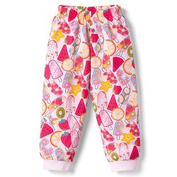 Babyhug 100% Cotton Knit Half & Full Sleeves T-Shirts & Pyjamas Co-ord Night Suits with Heart & Fruit Print Pack of 2 - Multicolor
