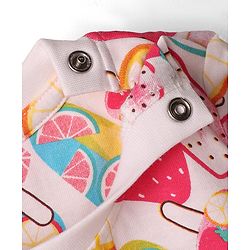 Babyhug 100% Cotton Knit Half & Full Sleeves T-Shirts & Pyjamas Co-ord Night Suits with Heart & Fruit Print Pack of 2 - Multicolor
