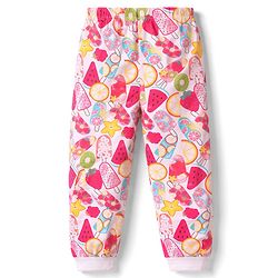 Babyhug 100% Cotton Knit Half & Full Sleeves T-Shirts & Pyjamas Co-ord Night Suits with Heart & Fruit Print Pack of 2 - Multicolor
