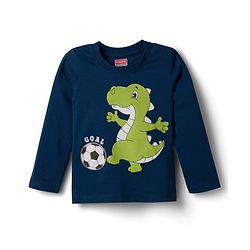 Babyhug 100% Cotton Knit Full Sleeves T-Shirt & Pyjama Night-Suit With Dino & Football Print Pack of 2 - Multicolor