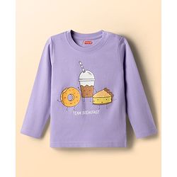 Babyhug Cotton Knit Full Sleeves T-Shirt & Pyjama Night-Suit With Breakfast Print Pack of 2 - Multicolor