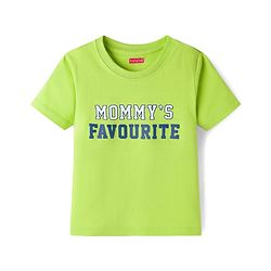 Babyhug Cotton Knit Half Sleeves T-Shirt with Mommy's Favourite Print - Light Green