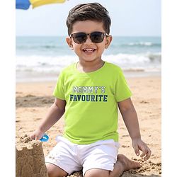 Babyhug Cotton Knit Half Sleeves T-Shirt with Mommy's Favourite Print - Light Green