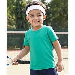 Babyhug 100% Cotton Knit Half Sleeves T-Shirt With Mommys Favourite Text - Limegreen