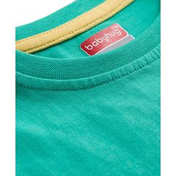 Babyhug 100% Cotton Knit Half Sleeves T-Shirt With Mommys Favourite Text - Limegreen