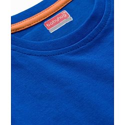 Babyhug 100% Cotton Knit Half Sleeves Solid T-Shirt - Navy Blue