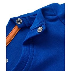 Babyhug 100% Cotton Knit Half Sleeves Solid T-Shirt - Navy Blue