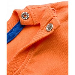 Babyhug 100% Cotton Knit Half Sleeves Solid T-Shirt - Orange