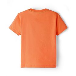 Babyhug 100% Cotton Knit Half Sleeves Solid T-Shirt - Orange