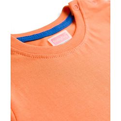Babyhug 100% Cotton Knit Half Sleeves Solid T-Shirt - Orange