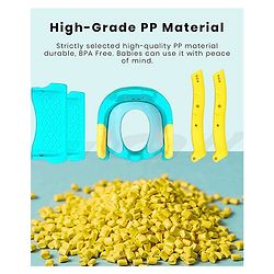 Babyhug Potty Training Toilet Seat with Adjustable Ladder & Step Stool - Green & Yellow| Anti-Slip Toddler Toilet Trainer| Compact Fold for Storage| Compatible with all Commode Types