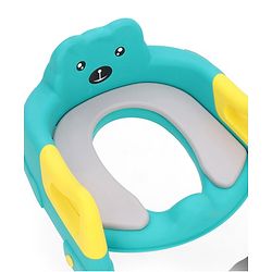 Babyhug Potty Training Toilet Seat with Adjustable Ladder & Step Stool - Green & Yellow| Anti-Slip Toddler Toilet Trainer| Compact Fold for Storage| Compatible with all Commode Types