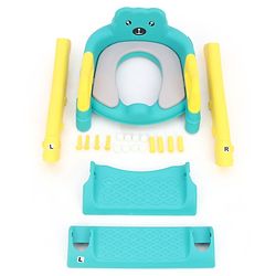 Babyhug Potty Training Toilet Seat with Adjustable Ladder & Step Stool - Green & Yellow| Anti-Slip Toddler Toilet Trainer| Compact Fold for Storage| Compatible with all Commode Types