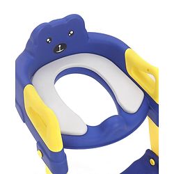 Babyhug Potty Training Toilet Seat with Adjustable Ladder & Step Stool - Green & Yellow| Anti-Slip Toddler Toilet Trainer| Compact Fold for Storage| Compatible with all Commode Types