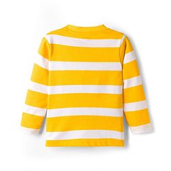 Babyhug Cotton Knit Full Sleeves T-Shirts with Stripes Tiger & Players Chicago 27 Graphics Pack of 3 - Yellow Red & Blue