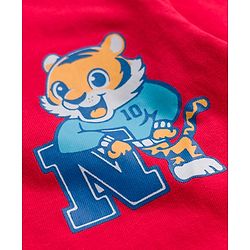 Babyhug Cotton Knit Full Sleeves T-Shirts with Stripes Tiger & Players Chicago 27 Graphics Pack of 3 - Yellow Red & Blue