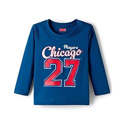 Babyhug Cotton Knit Full Sleeves T-Shirts with Stripes Tiger & Players Chicago 27 Graphics Pack of 3 - Yellow Red & Blue