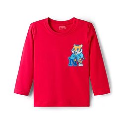 Babyhug Cotton Knit Full Sleeves T-Shirts with Stripes Tiger & Players Chicago 27 Graphics Pack of 3 - Yellow Red & Blue
