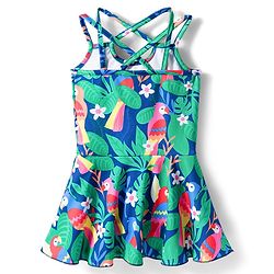 Babyhug Sleeveless Jungle Theme Printed Sleeveless Frock Swimsuit - Multicolour