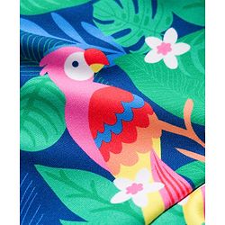 Babyhug Sleeveless Jungle Theme Printed Sleeveless Frock Swimsuit - Multicolour